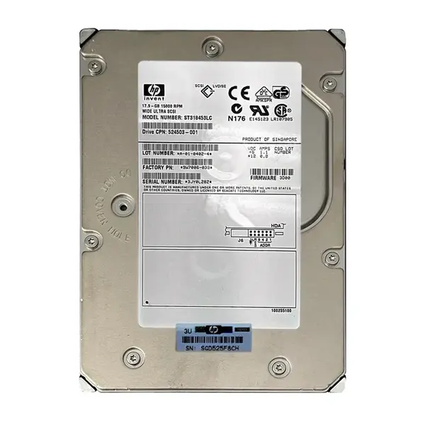 524503-001 HP 18.2GB Ultra-320 SCSI 15000 3.5-inch Hard Drive