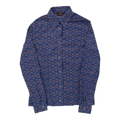 Onyx Patterned Shirt - Small Blue Polyester
