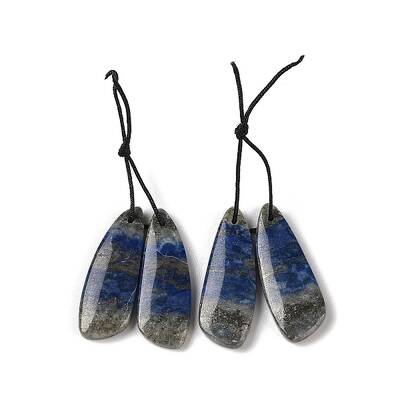 2Pcs Natural Lapis Lazuli Pendants