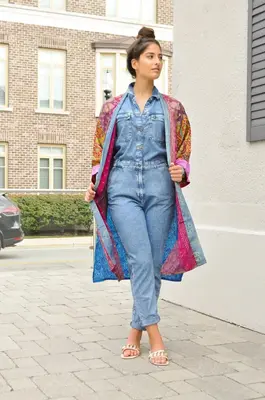 Hillside Kimono Mixed Print -UPCYCLED | Size: One Size | Color: Brights