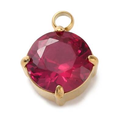 304 Stainless Steel Micro Pave Cubic Zirconia Pendants