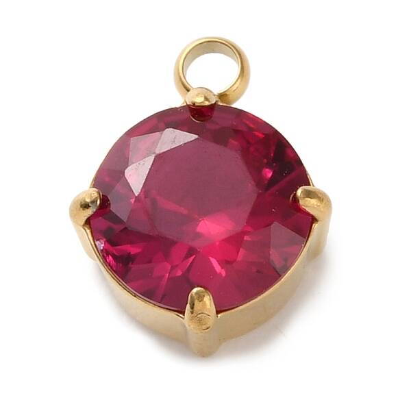304 Stainless Steel Micro Pave Cubic Zirconia Pendants