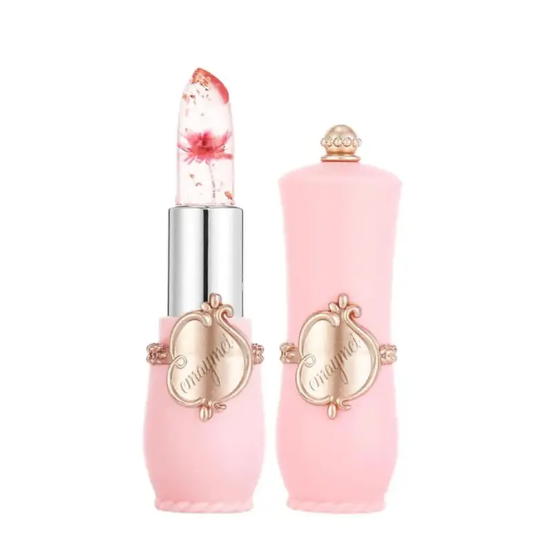 Flower Design Temperature Color Changing Lipstick, Hydrating Glossy Lip Glaze Stick, Plumping Lip Oil Lip Stick for All Occas...