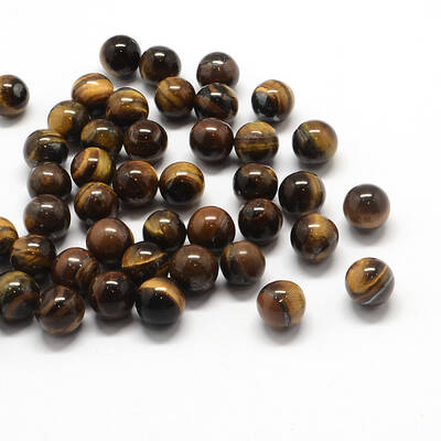 Round Natural Tiger Eye Beads