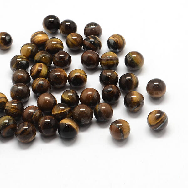 Round Natural Tiger Eye Beads
