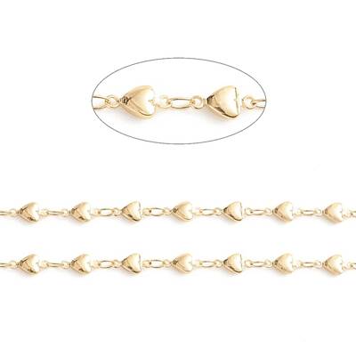 3.28 Feet Brass Heart Link Chains