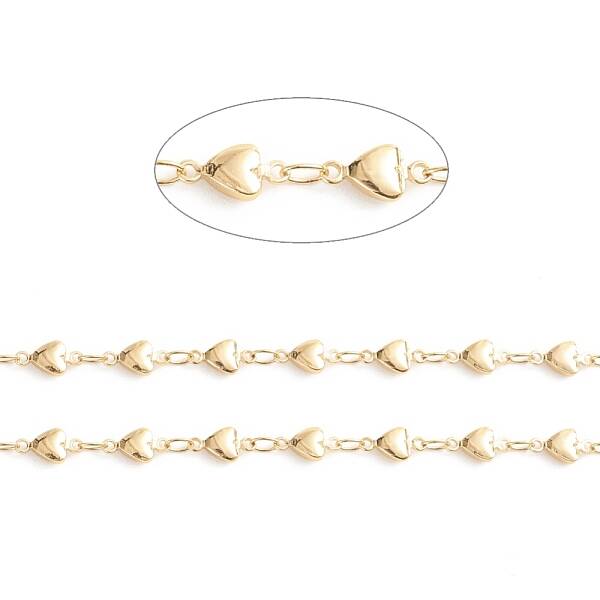 3.28 Feet Brass Heart Link Chains