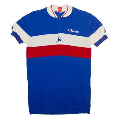 LE COQ SPORTIF Cycling Womens T-Shirt Blue Crew Neck M