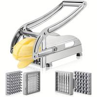 Stainless Steel Fruit Cutter, 1 Set Vegetable Cutter Including 4 Blades, Potato Chipper, French Fries Cutter, Vegetable Chopp...