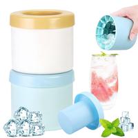Light Blue Silicone Cylinder Ice Tray – Stackable Mini Ice Mold for Perfectly Chilled Drinks, Easy-Release Design for Refre...
