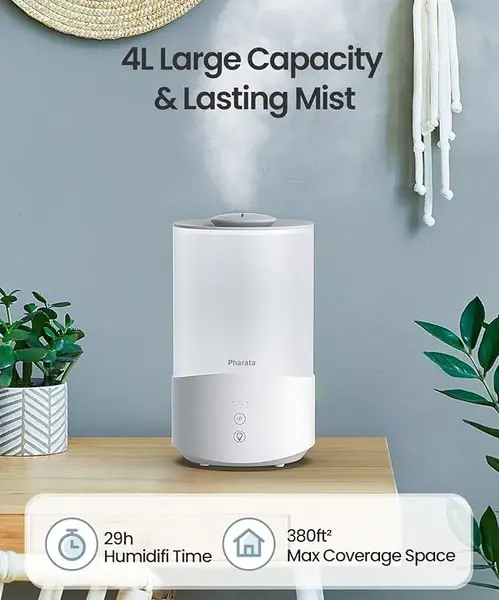 Safety 2.5 Litre Ultrasonic Humidifier for Kids Humidifiers for Bedroom, Humidifier with Essential Oil Diffuser, freshener ai...