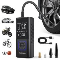 Powools  Cordless Tire Inflator Portable Air Compressor with Large Capacity Battery Wireless Digital Display Enhanced Safety ...