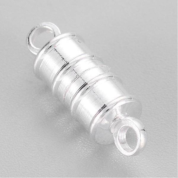 Silver Color Plated Brass Magnetic Clasps with Loops