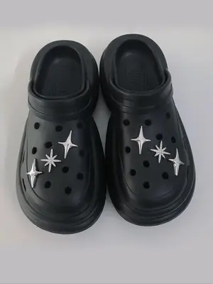 Star Shaped Rhinestone Decorated Shoe Charms, Fashionable Novelty Shoes Decorations for Clogs, Shoes DIY Accessories for Wome...