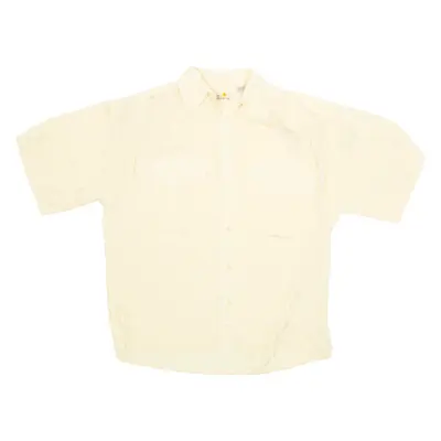 LIZ CLAIBORNE Womens Printed Blouse Yellow Collared M