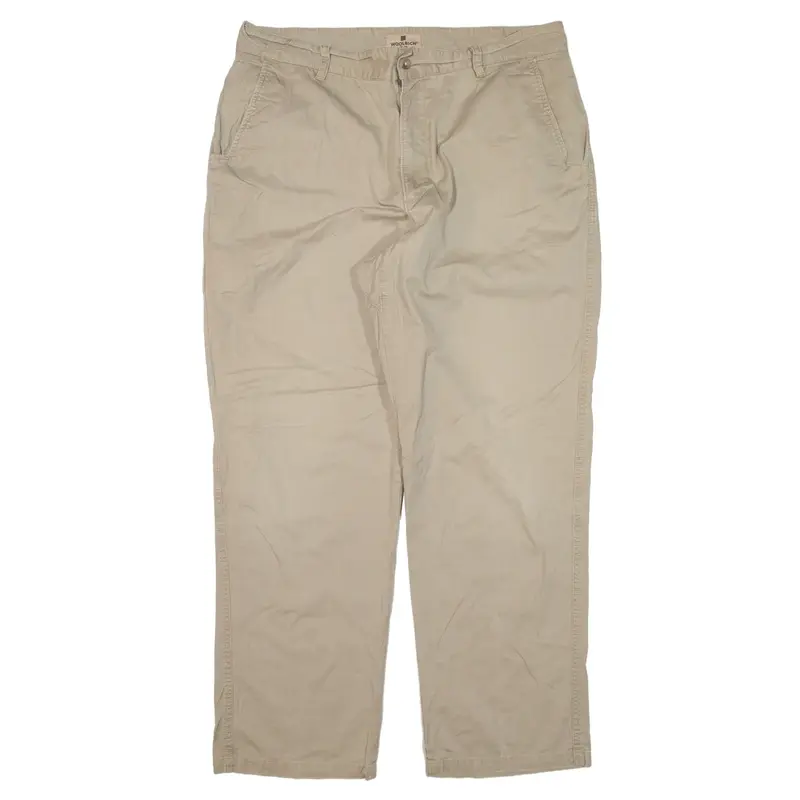 WOOLRICH Trousers Beige Relaxed Straight Mens W38 L32