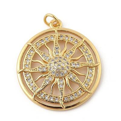 Brass Micro Pave Cubic Zirconia Pendants