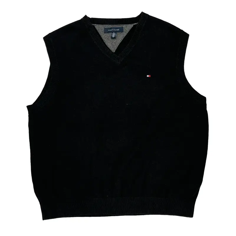 Tommy Hilfiger Sweater Vest - 2XL Black Cotton