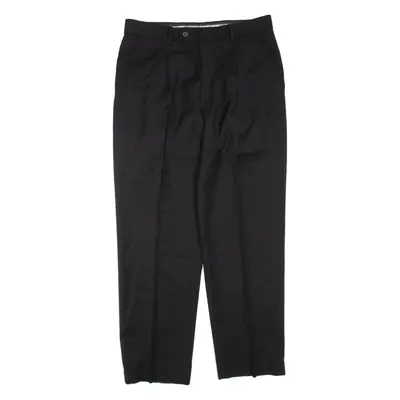 PIERRE CARDIN Mens Trousers Black Regular Straight Wool W34 L30