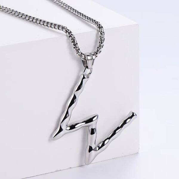 3Pcs Stainless Steel Textured Letter Pendants