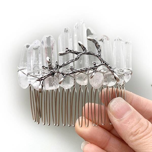 Natural Crystal Hair Combs