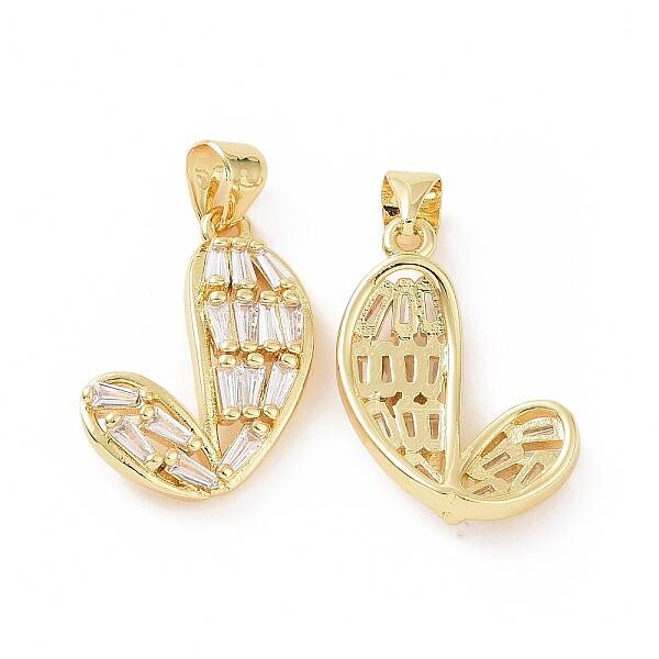 Brass Micro Pave Cubic Zirconia Pendants