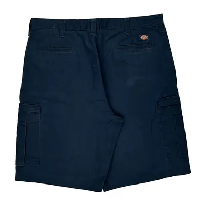 Dickies Cargo Shorts - 38? Waist Navy Polyester Blend