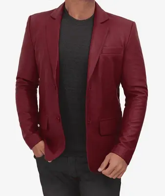 Maroon leather jacket