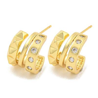 Rack Plating Brass Micro Pave Cubic Zirconia Styd Earrings