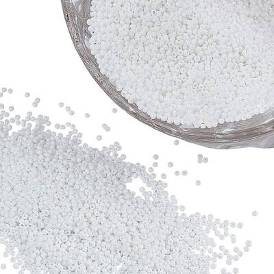 FINGERINSPIRE 11200pcs 12/0 Glass Seed Beads Opaque Color (White) Loose Beads 2mm Pony Beads for DIY Craft Bracelet Necklace ...