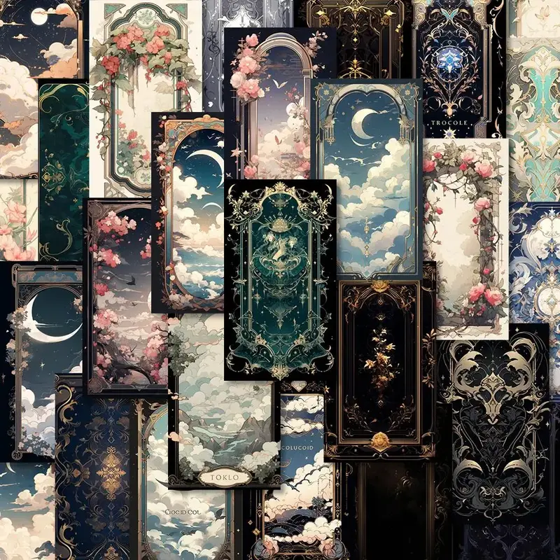 Baroque Style Card, 46pcs/set Waterproof Removable PVC Sticker, Personalized Waterproof Sticker for Laptops, Mobile Phones, ...