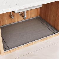 Silicone Under Sink Mat, Kitchen Sink Mat, Shelf Liner and Cabinet Protector, Waterproof Bathroom Tray, Home Organizer, Splas...