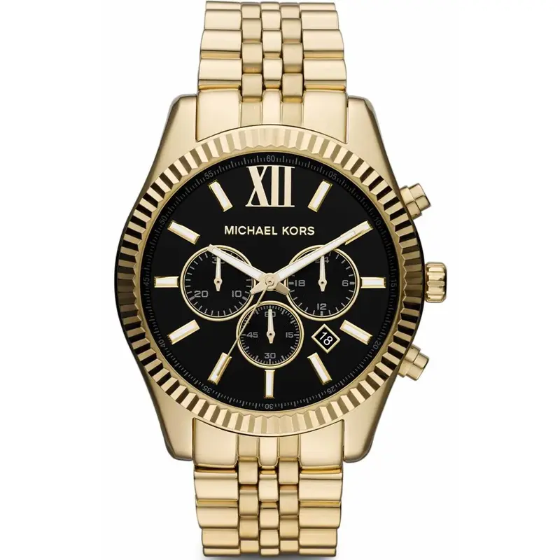 Michael Kors MK8286 Black Dial Lexington Gold Men's Watch