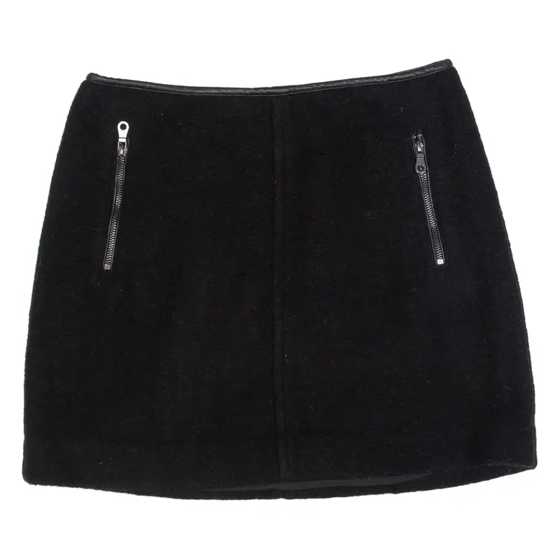 MINT VELVET Womens Straight Skirt Black Knee Length Wool UK 12