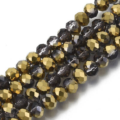 Electroplate Transparent Glass Beads Strands