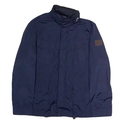 GANT Mens Parka Jacket Blue Nylon Hooded L