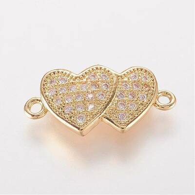 Brass Micro Pave Cubic Zirconia Links