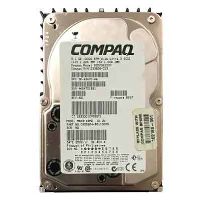 152188-001 HP 9.1GB Ultra-160 SCSI 10000 1-inch Hard Drive