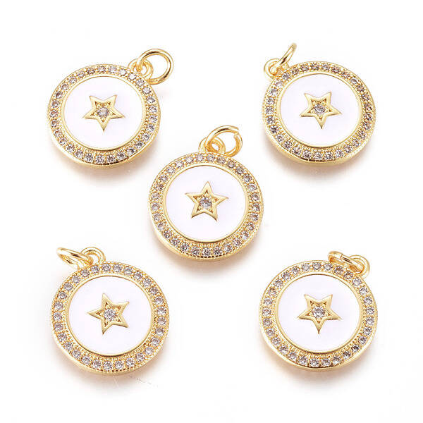 Brass Micro Pave Cubic Zirconia Pendants