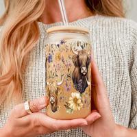 Sip-Sip Hooray! Farm Collection 2025 Cups – Glass & Plastic Tumblers with Lids & Straws, Reusable Iced Coffee Must-Have, Fa...