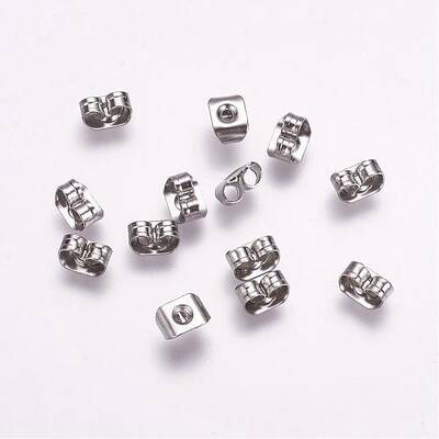 Tarnish Resistant 316 Surgical Stainless Steel Ear Nuts