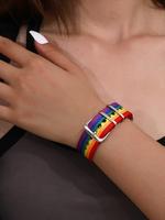 Women's Street Style LGBT Rainbow Bracelet, Trendy Colorful Matching Bracelet for Daily & Party Decor, Fashionable Y2k Access...
