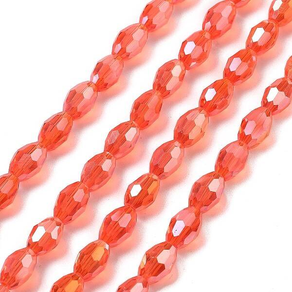 Transparent Electroplate Glass Beads Strands