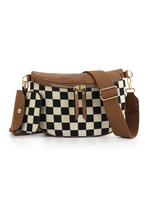 Women's Checked Pattern Crossbody Bag & Compact Coin Purse, Sling Bags, Shoulder Bags, Fashionable Pu Leather Bag Set, Casual...