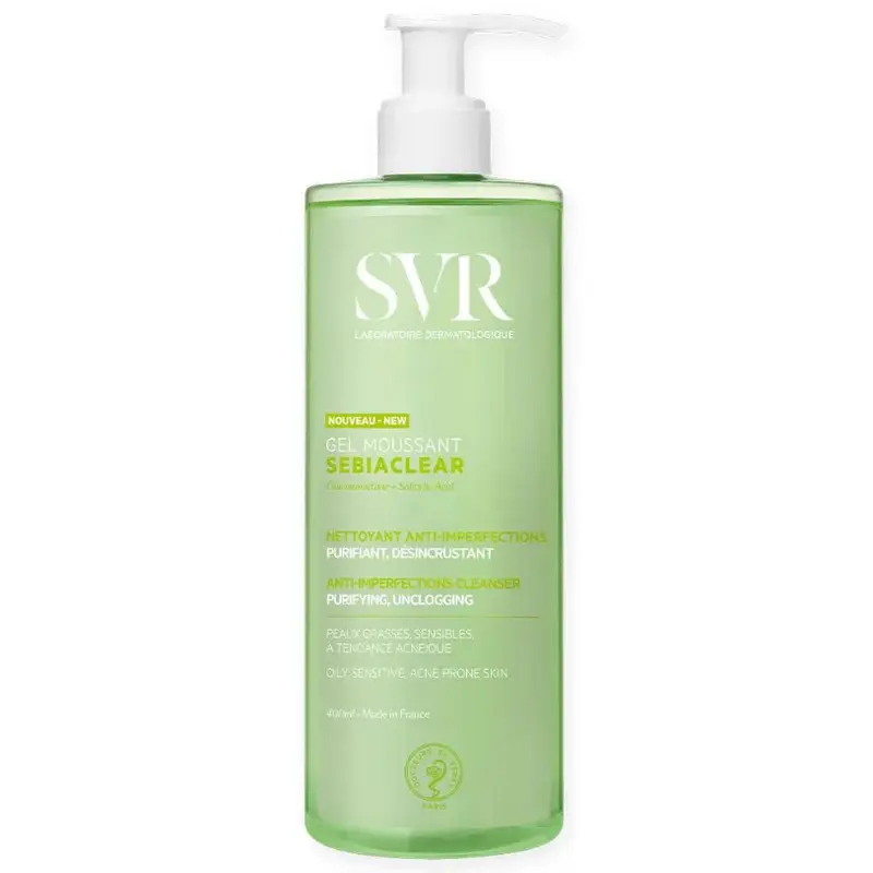 SVR SEBIACLEAR FOAMING GEL - Soap-free, purifying, descaling detergent 400ml