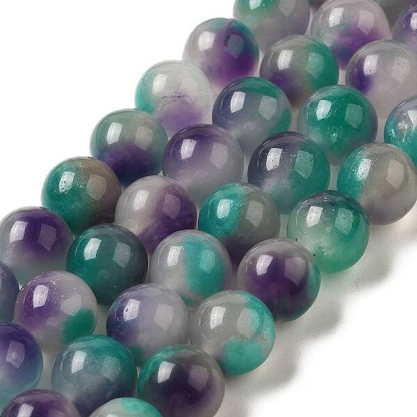 Natural Dyed White Jade Beads Strands