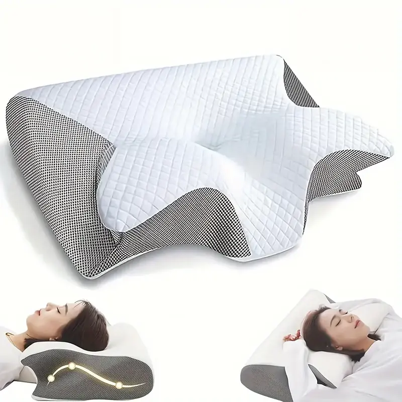 Ergonomic Neck Pillow with Breathable Pillowcase - Soft Contour Design for Comfortable Cooling Sleep - Orthopedic Support for...