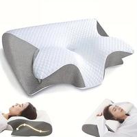 Ergonomic Neck Pillow with Breathable Pillowcase - Soft Contour Design for Comfortable Cooling Sleep - Orthopedic Support for...