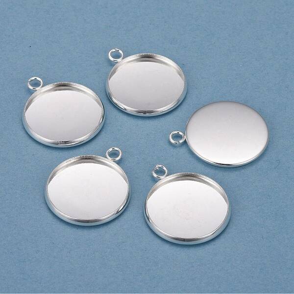 304 Stainless Steel Pendant Cabochon Settings