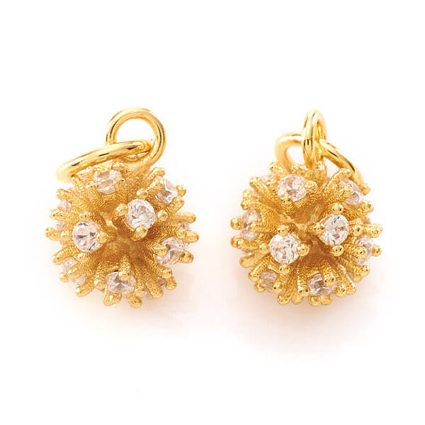 Brass Micro Pave Cubic Zirconia Charms